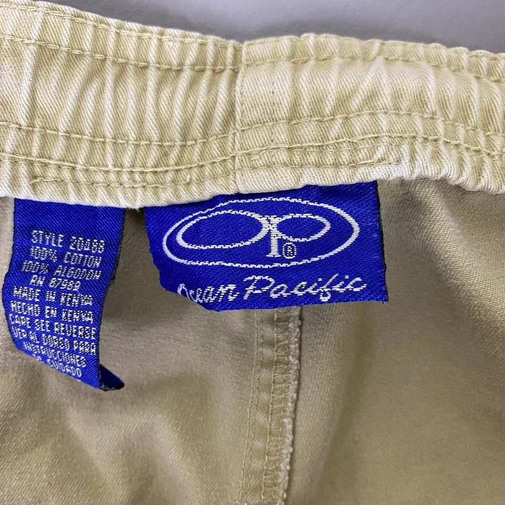 Ocean Pacific Shorts Men's Size‎ XL Khaki Tan Cotton Elastic Waist Relaxed Surf